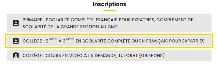 Inscription école à la maison au collège | Cours Griffon